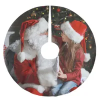 Daughter And Santa Photo | Christmas Brushed Polyester Tree Skirt