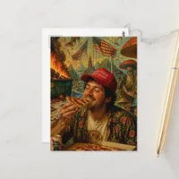 Eating Pizza While The Dumpster is on Fire Postcard