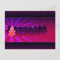 Christmas Trees Shades of Purple Holiday Postcard