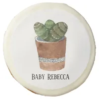 Potted Succulent Cactus Houseplant Custom Sugar Cookie