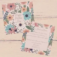 Floral Happy Mothers Day Mom Greeting Card