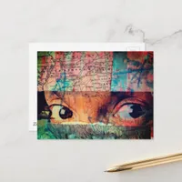 The Eyes Looking junk journal Collage Postcard