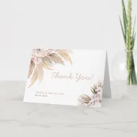 Pampas Grass Thank You card beige