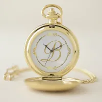 Monogram in gold with infinity circle on Gray | Pocket Watch