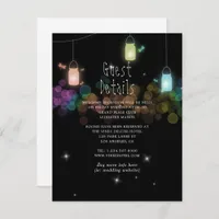 String Light Rustic Mason Jar Wedding Guest Detail Enclosure Card