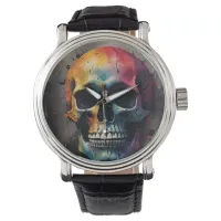 Skull colored head watch