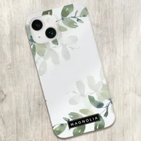 Monogram Name Eucalyptus Case-Mate iPhone 14 Case