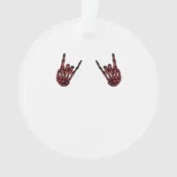 Skeleton Hand Heart Roll Red Classic Look Ornament
