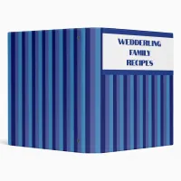 Blue Striped Family Recipe Binder