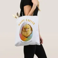 Happy Easter Egg Hatching Chick Cute Personalized Tote Bag