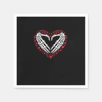 Skeleton Hand Heart Valentines Day Funny Couple Napkins