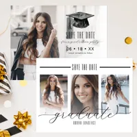 Modern Black and White Graduation Save the Date | 