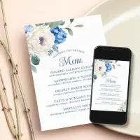 Hydrangea Rose Floral Mother's Day Brunch Menu Poster