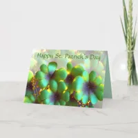 Shamrocks with gold accents, St. Patrick's Day  Holiday Card