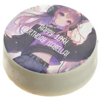 Pretty Anime Girl Personalized Birthday Chocolate Covered Oreo