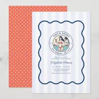 Preppy Pool Club Tinis & Bikinis Bachelorette Invitation