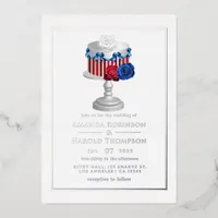 Fourth of July Wedding Foil Invitation