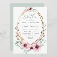 Fresh Spring Flowers and  Foliage BarefootBride™ Invitation