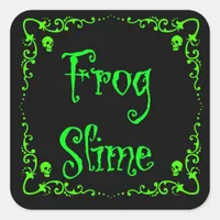 Halloween Potion Ingredients Frog Slime Square Sticker