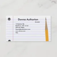 Notecard and Pencil Business Card