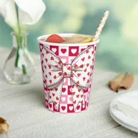 Little Sweetheart Bow heart checkered Paper Cup 