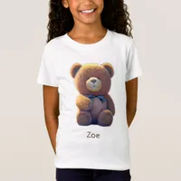 Teddy bear in a meadow, cute kids  T-Shirt