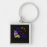 Eat Drink And Be Scary Halloween Minimal Clean Keychain