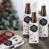 Wild Wonderful Christmas Pattern/Plaid ID604 Bottle Hanger Tag