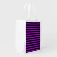 Purple & Black Stripes | Grocery Bag