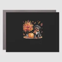 Black Labradoodle It’s Fall Y’all Pumpkin Autumn Car Magnet