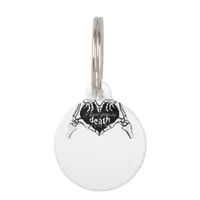 To Death Skeleton Hand Heart Classic Design Pet ID Tag