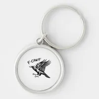 Funny Crow F-Caw-F Essential Minimal Clean Keychain
