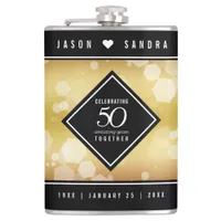 Elegant 50th Golden Wedding Anniversary Flask