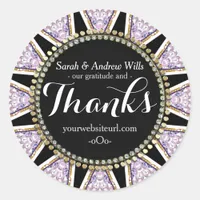 Black+Lilac Sun Sparkle Chalkboard Thanks Stickers