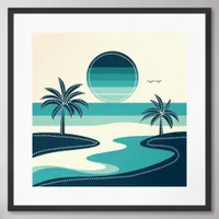 Coastal Vector Art Framed Art