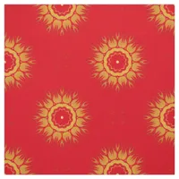 Classic Red and Yellow Decorative Pattern Fabric