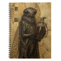 retro cicada insect holds a bottle bramble wrapped notebook