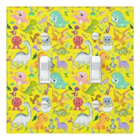 Cute Dinosaur Pattern on Yellow | Light Switch Cover