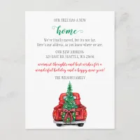 Cute Christmas Tree Car We've Moved Holiday Moving Postcard