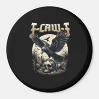 Gothic Skull F-Caw-F Crow Adult Humor Graphic  Magnet