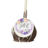 Pretty Purple Flowers Floral Wedding Personalized Cake Pops