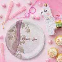 Elegant floral 70 th Birthday paper plates 