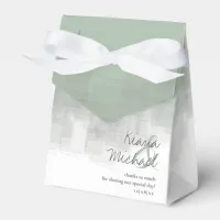 Watercolor Reflections Thank You Sage ID774 Favor Boxes