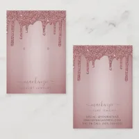 Rose Gold Glitter Drips Jewelry Display Card