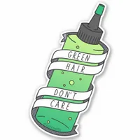 Green Hair Dye Bottle Funny Cartoon Sticker