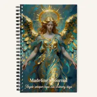 A Beautiful Gold and Turquoise Angel  Notebook