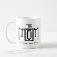 Cute Black White Type Personalized Mom Mug