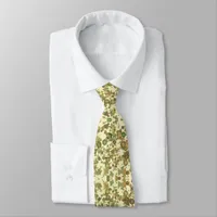 Crazy pattern of geometric shapes, natural colors  neck tie