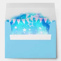 Birthday Party Pastel Colors Stars Banners Custom Envelope