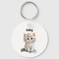 Precioius Kitten with Blue Eyes Keychain